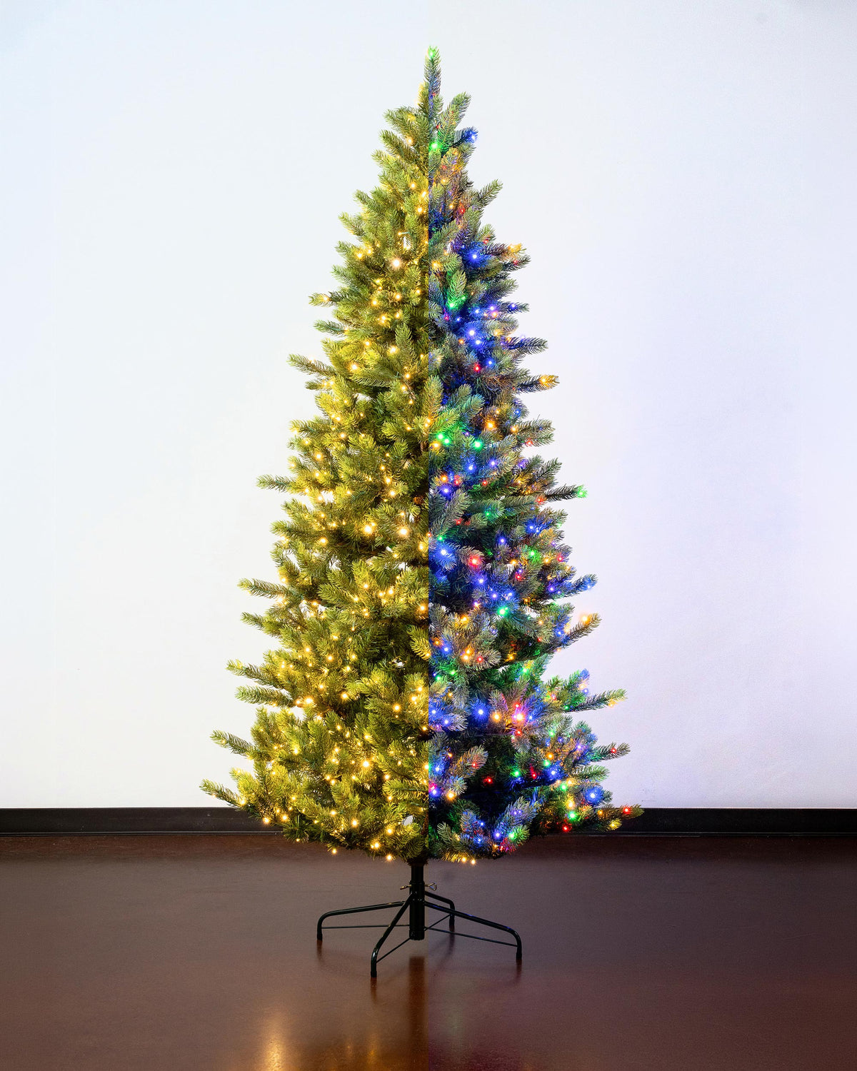 Carolina Deluxe Fir Slim Christmas Tree, Multi-Color