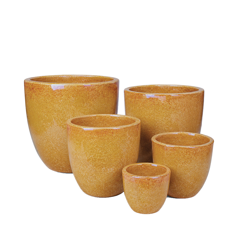 Egg Planter in Honey, glazed ceramic outdoor planter