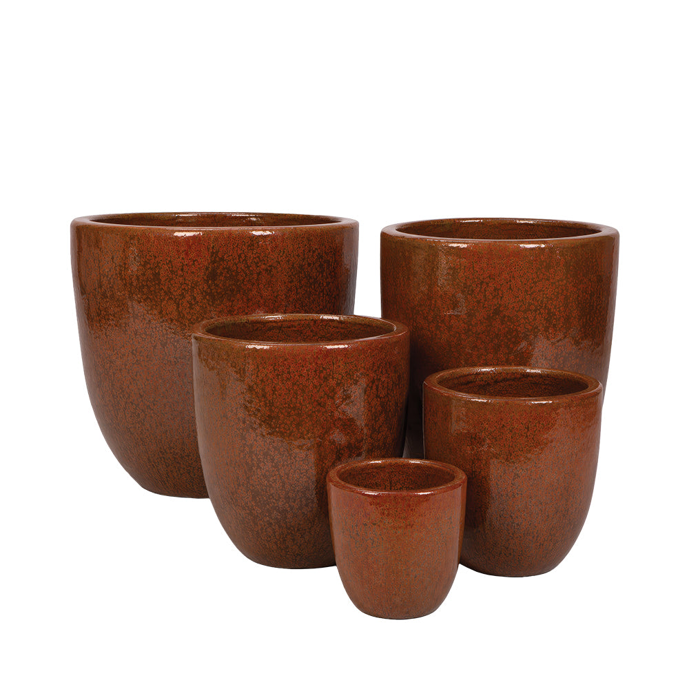 Egg Planter in Sunset, glazed ceramic outdoor planter