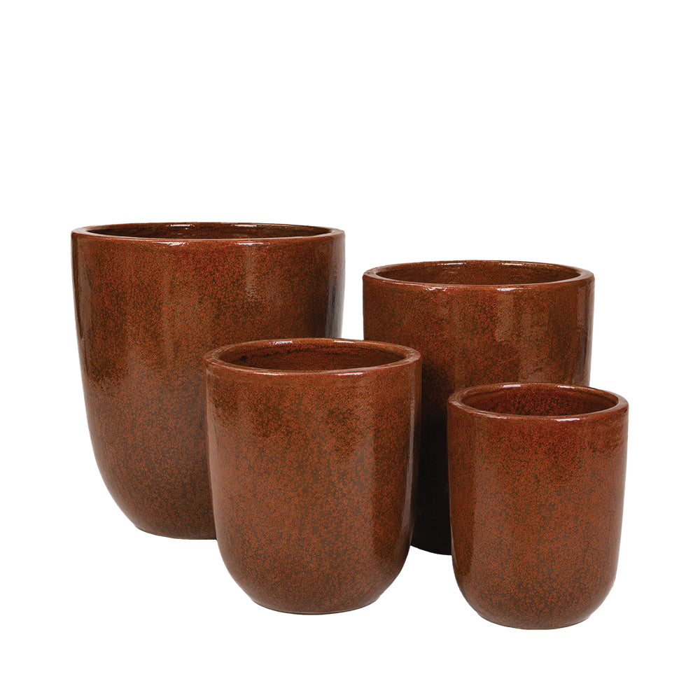 Tall Vestro in Sunset, glazed ceramic outdoor planter