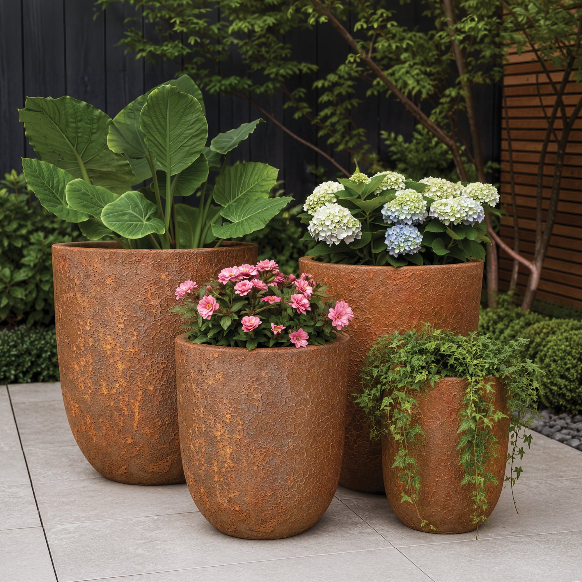 Tall Vestro in Volcanic Rust styled in an outdoor setting