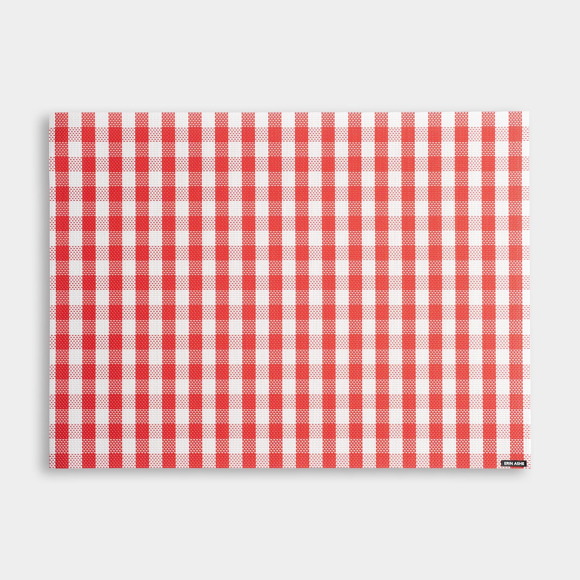 Red Picnic Check Woven Vinyl Placemats