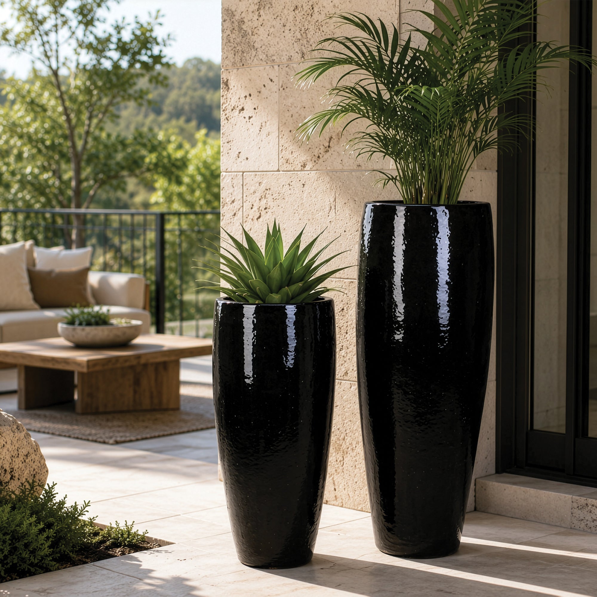 Tall Slim Vase – Tall Glazed Ceramic Outdoor Planter | Jacksons