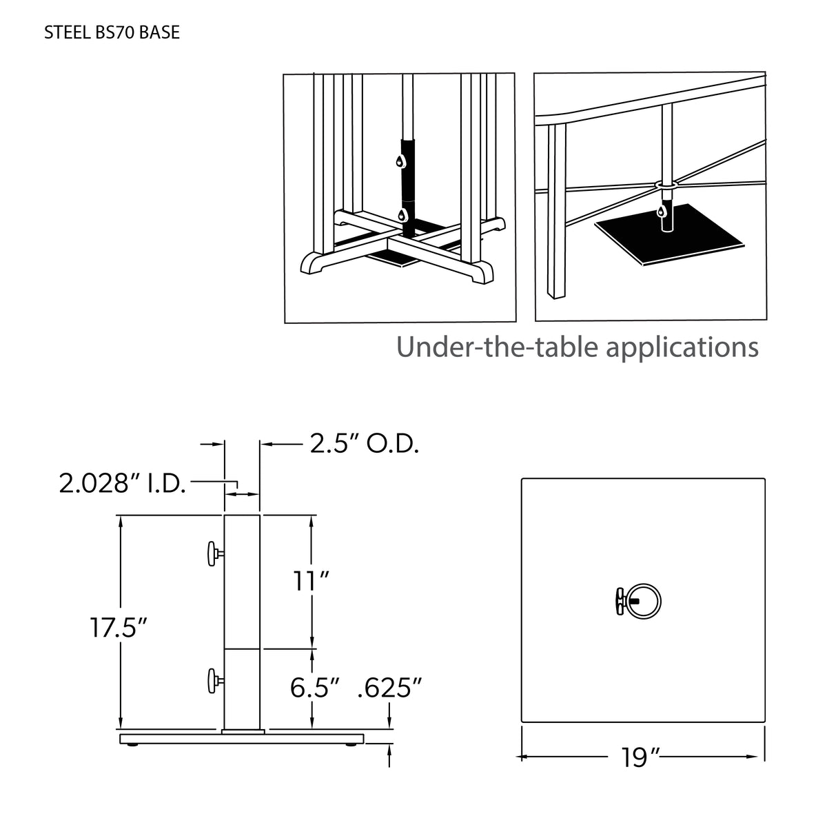 70 lb Steel Umbrella Base