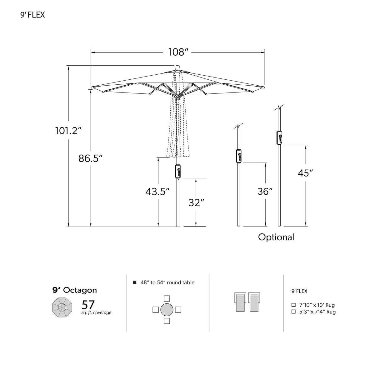 9' FLEX Market Umbrella