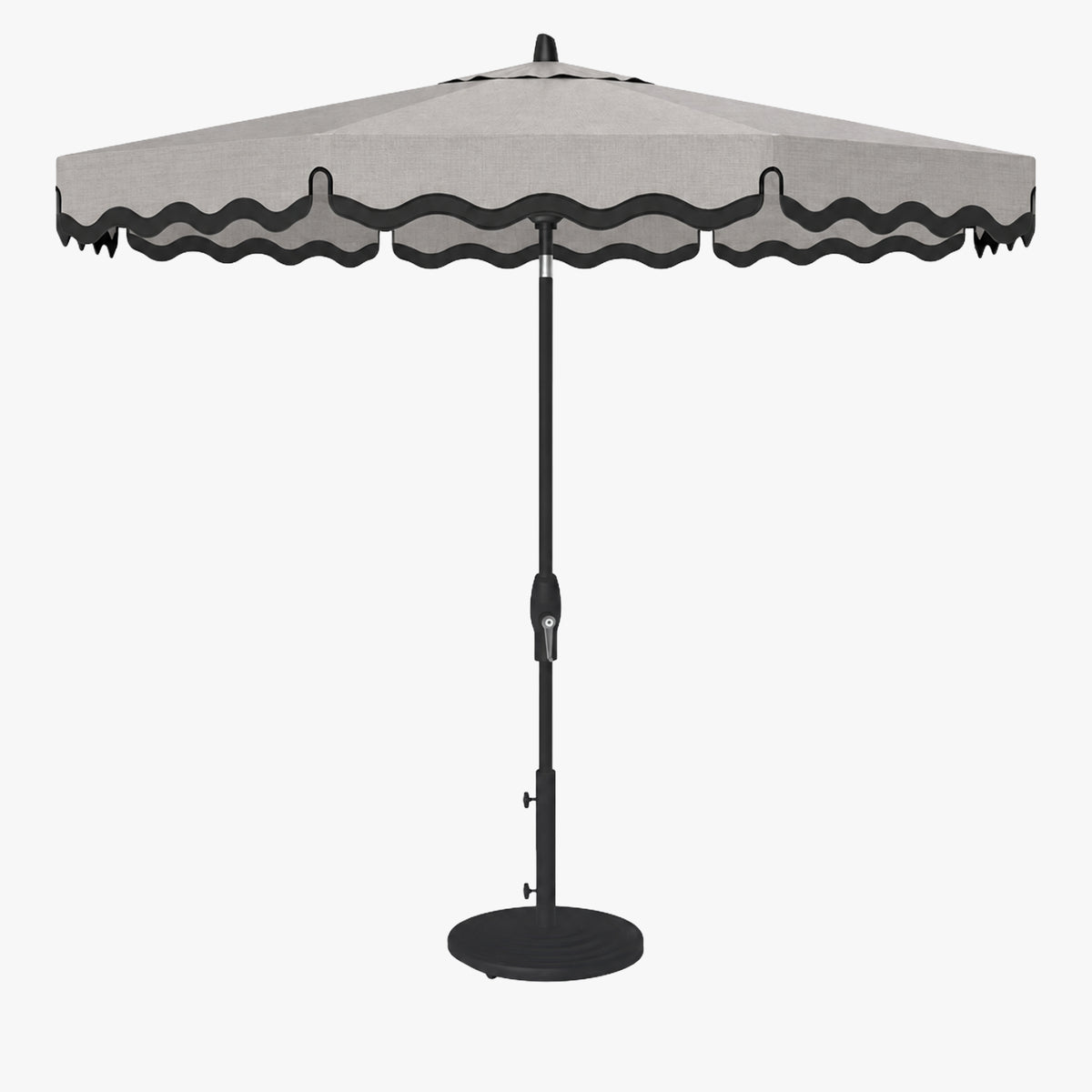9' Starlux Collar Tilt Market Umbrella with Wave Valance with Trim