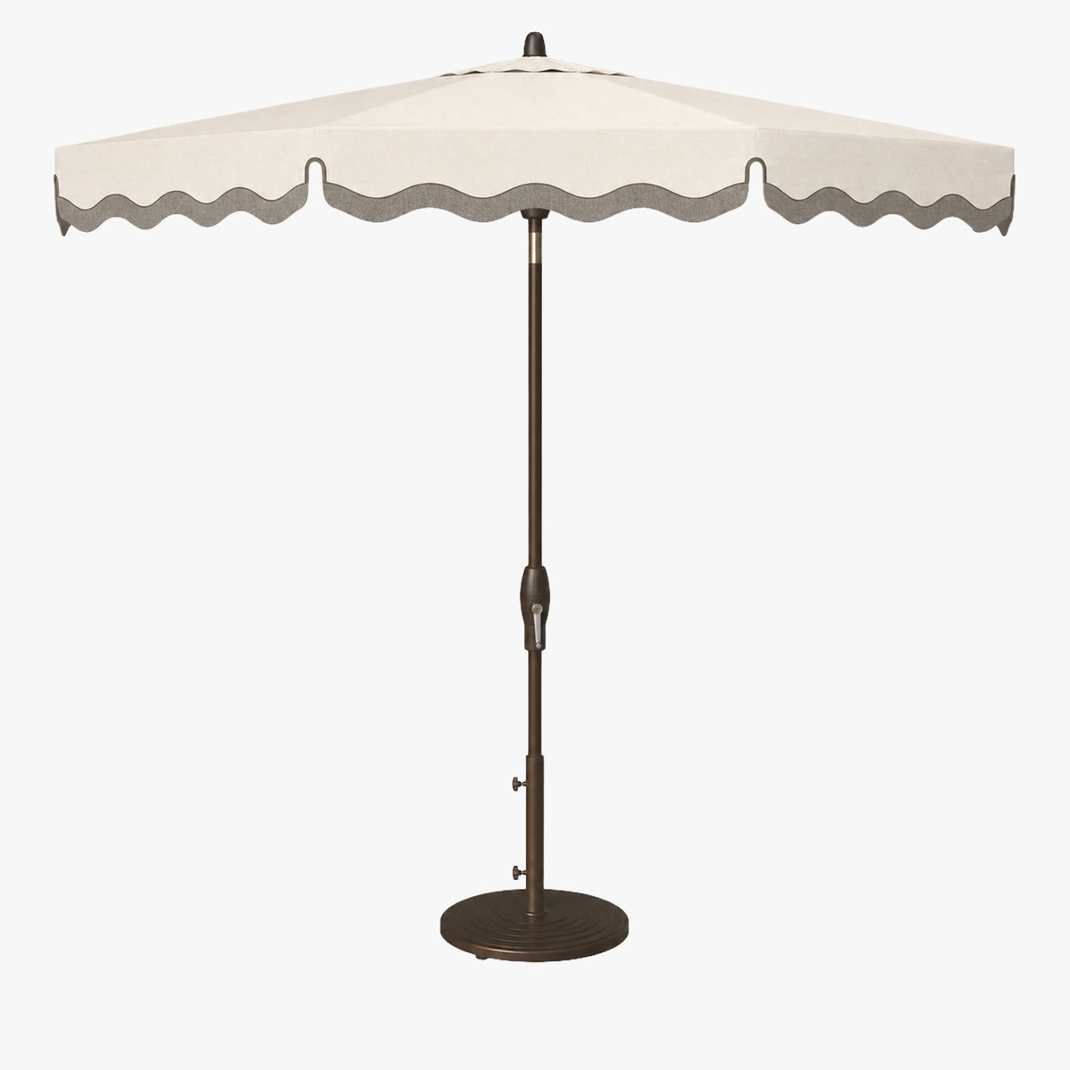 9' Starlux Collar Tilt Market Umbrella with Wave Valance with Trim